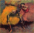Edgar Degas Two Dancers in Yellow and Pink painting